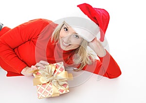 Girl with Christmas Present