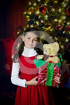 Girl with Christmas present