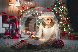 Girl with Christmas presents