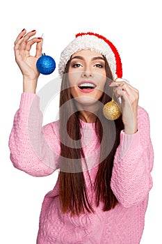Girl with christmas toys