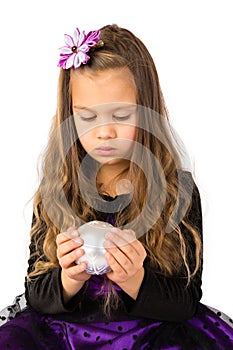 Girl with Christmas Tree Decoration