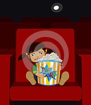 Girl in a cinema