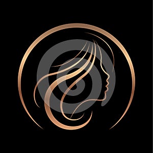 Girl in circle logo icon
