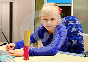 Girl in Class Primary School