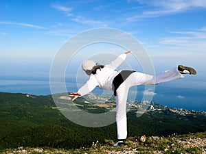 Girl on a cliff