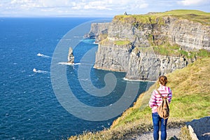 Girl at the Cliff of Moher