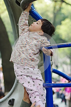 Girl climb ladder