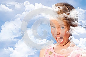 Girl and clouds