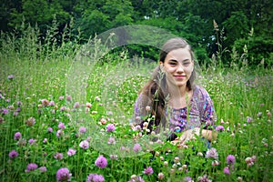 Girl in Clover Field