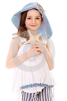 Girl with cockle-shell