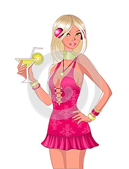 Girl with cocktail