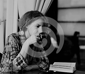 Girl at coffee shop