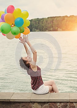 girl with balloons