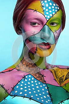 Girl with colorful body art