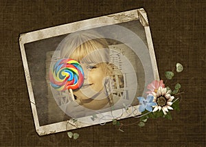 Girl with colorful lollipop