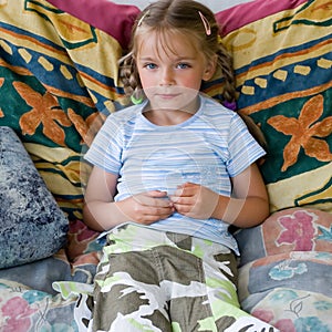 Girl in colourful seat