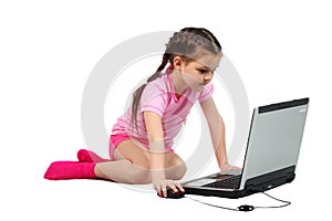 Girl and computer
