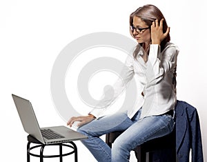 Girl at a computer