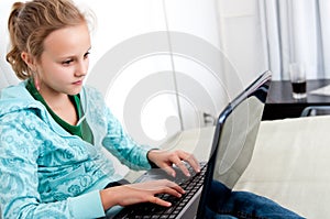 Girl and computer