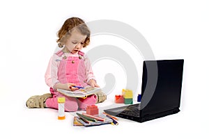 Girl with the computer