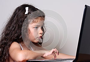 Girl and computer photo