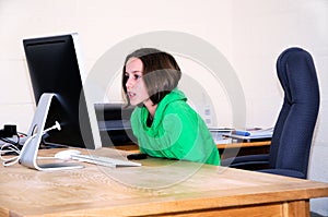 Girl on computer
