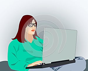 Girl with Computer