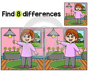 Girl Conserving Energy Find The Differences photo