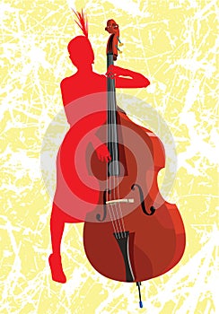 The girl with a contrabass