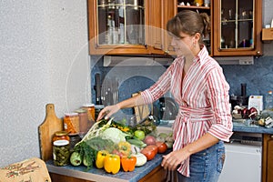 Girl cooking photo