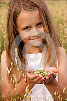 Girl in cornfield