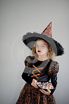 Girl in costume for Halloween.