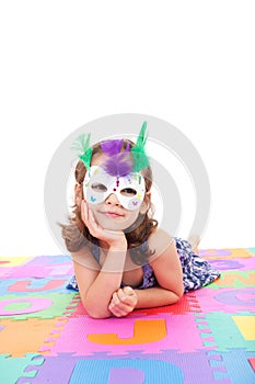 Girl in costume mask