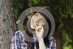 girl in a cowboy hat