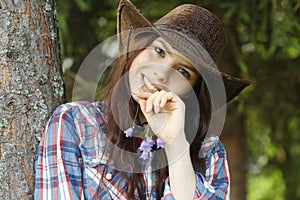 Girl in a cowboy hat