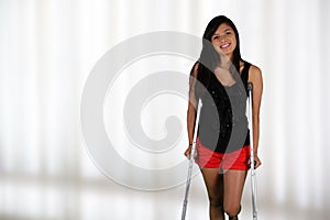 Girl On Crutches
