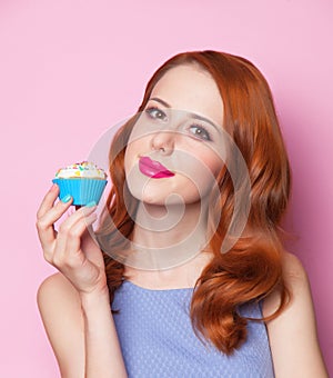 Girl with cupcake