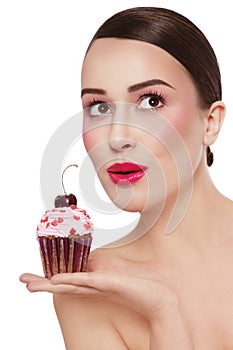 Girl with cupcake