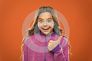 Girl cute child show thumbs up gesture. Gifts your teens will totally love. Kids actually like concept. Kid show thumb