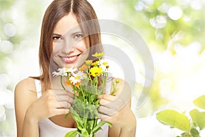 Girl with daisies