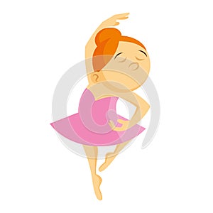 Girl is dancing Little Ballerina Vector