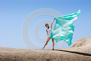 Girl dancing in the wind