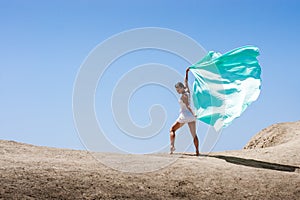 Girl dancing in the wind