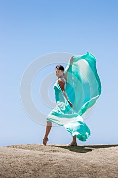 Girl dancing in the wind