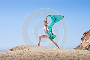 Girl dancing in the wind