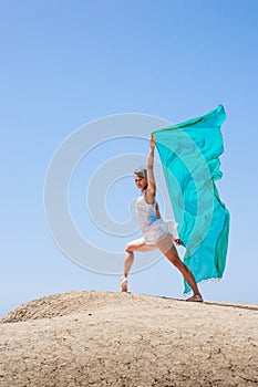 Girl dancing in the wind