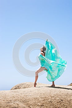 Girl dancing in the wind