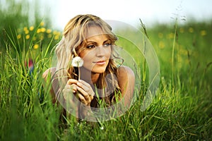 Girl with dandelion i wish