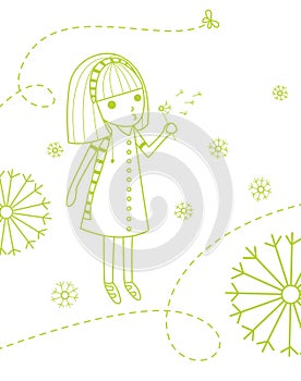 Girl with dandelions