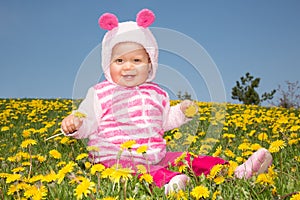 Girl and Dandelions